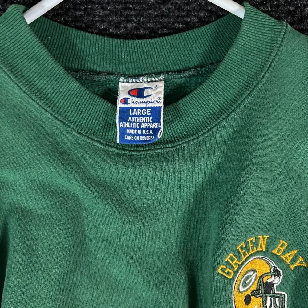 Vintage Champion Green Bay Packers Crewneck Sweatshirt Mens L Authentic Athletic